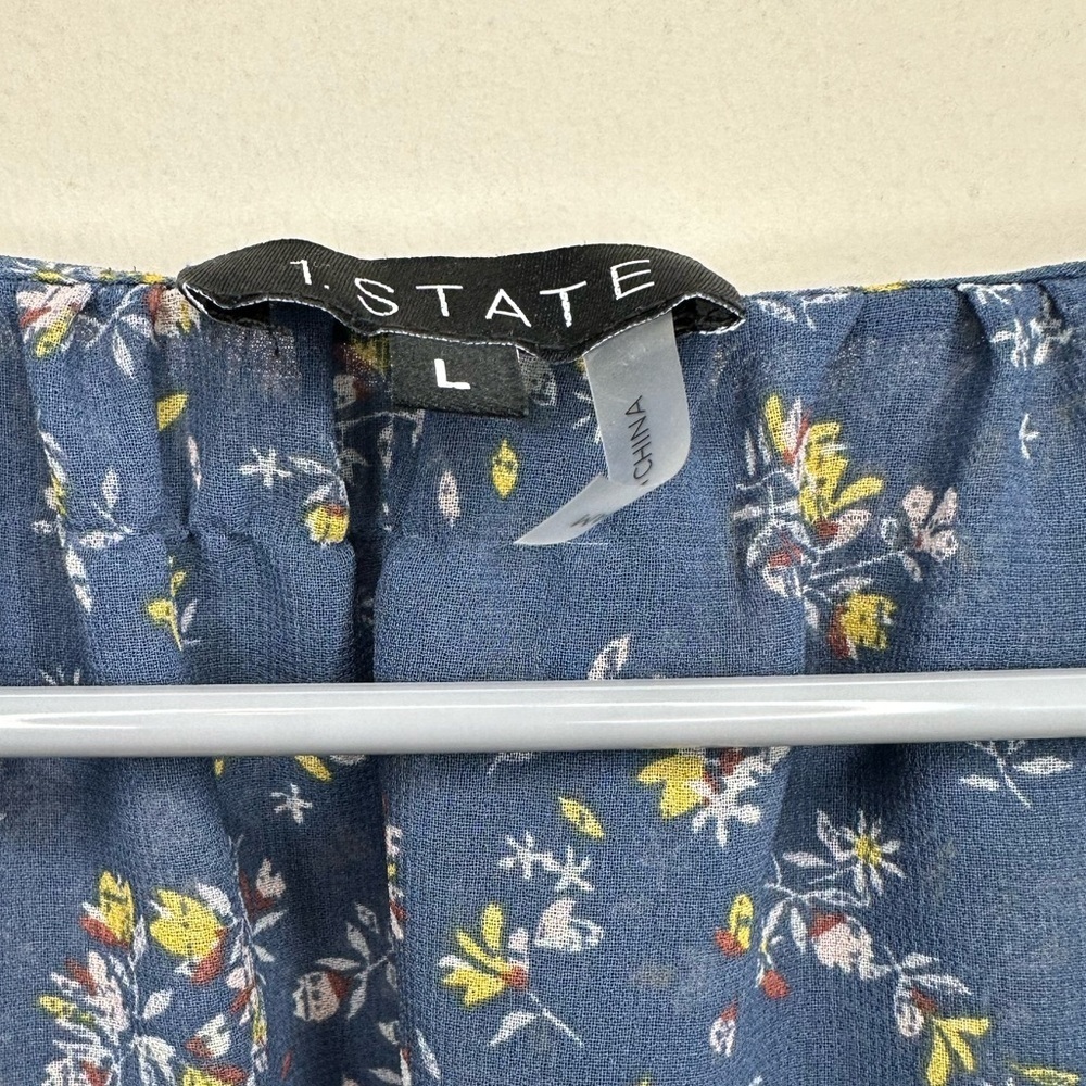 NWT 1. State•Nordstrom Floral Ruffle Collar Blouse Size Large - Picture 5 of 15